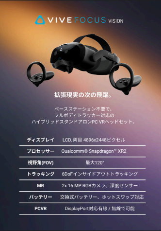 VRヘッドセット『VIVEシリーズ』カタログ(兼松コミュニケーションズ株式会社)
