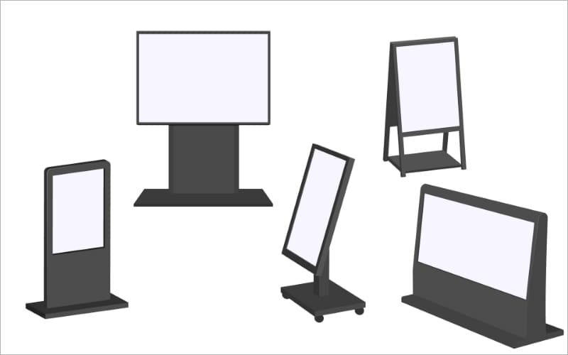 様々な形のデジタルサイネージ