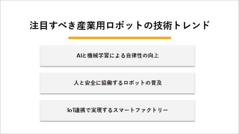 注目すべき産業用ロボットの技術トレンド