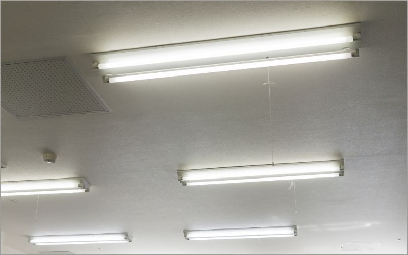 蛍光灯がついた天井