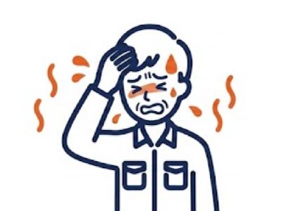 暑さで人が倒れそうなイラスト
