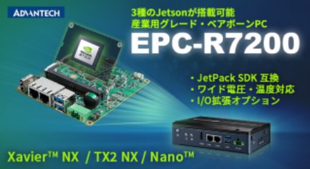 NVIDIA Jetson対応べアボーンPC『EPC-R7200』
