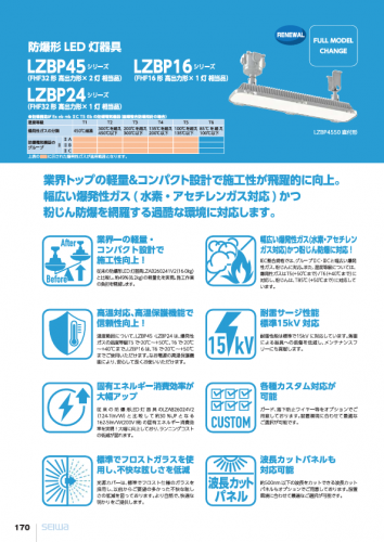 防爆形LED灯器具『LZBPシリーズ』カタログ(星和電機株式会社)