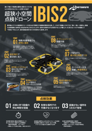 『狭小空間専用ドローン』プラント設備点検カタログ(株式会社 liberaware)