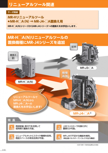 三菱汎用ACサーボ『MR-H』リニューアルツールカタログ（三菱電機システムサービス株式会社）