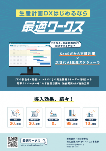 AI×SaaS 生産計画DXサービス『最適ワークス』カタログ(株式会社スカイディスク)