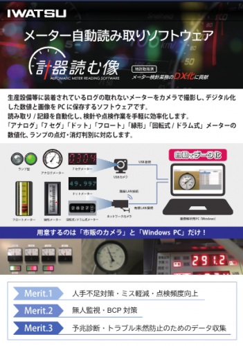 メーター自動読み取りソフト『計器読む像』カタログ（岩崎通信機株式会社）