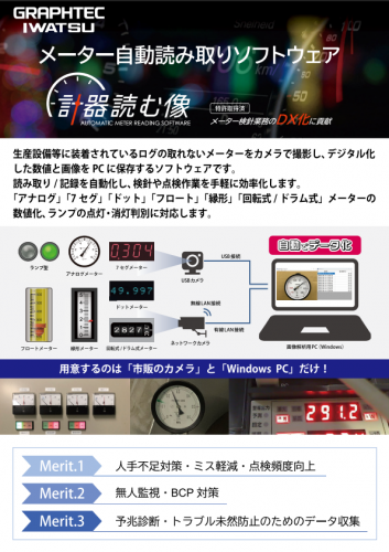 メーター自動読み取りソフト『計器読む像』カタログ（グラフテック岩通計測株式会社）