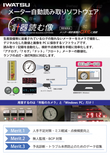 メーター自動読み取りソフト『計器読む像』カタログ（岩崎通信機株式会社）