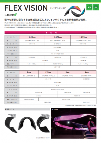 湾曲LEDビジョン『FLEX VISION』カタログ（アビックス株式会社）