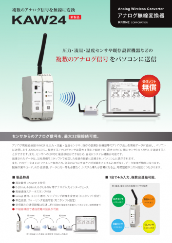 アナログ無線変換器『KAW24』カタログ（株式会社クローネ）